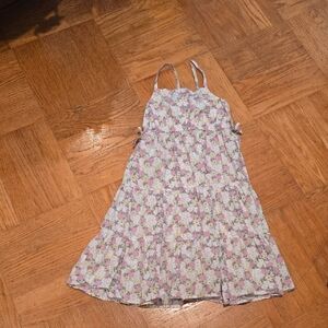 Floral Kids Dress with Pink and Purple Accents